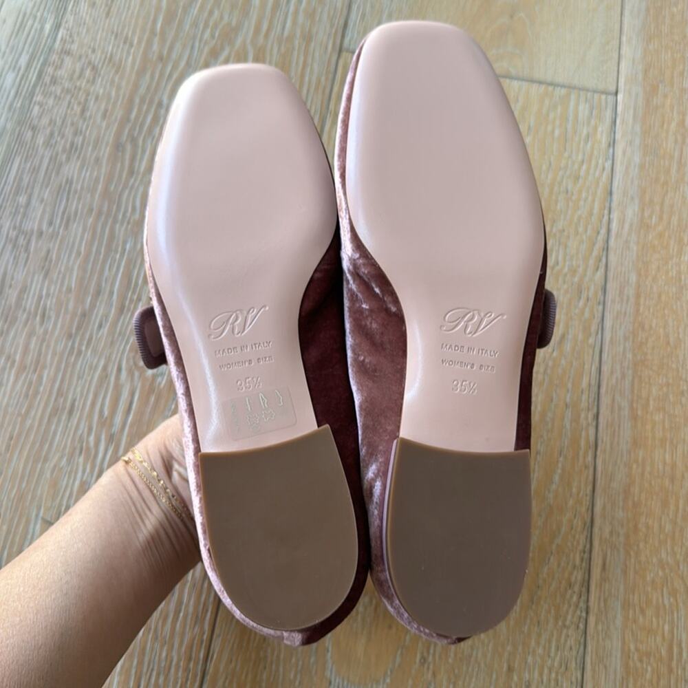 Roger Vivier Très Vivier Crystal Buckle Mary Jane Flats Pink Velvet EU 35.5 NIB - Picture 5 of 10
